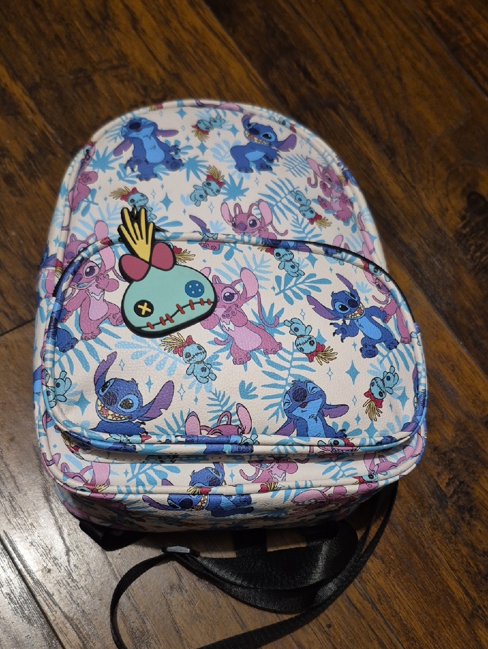 Girls Pink & Blue Character Mini Backpack with Playful Print